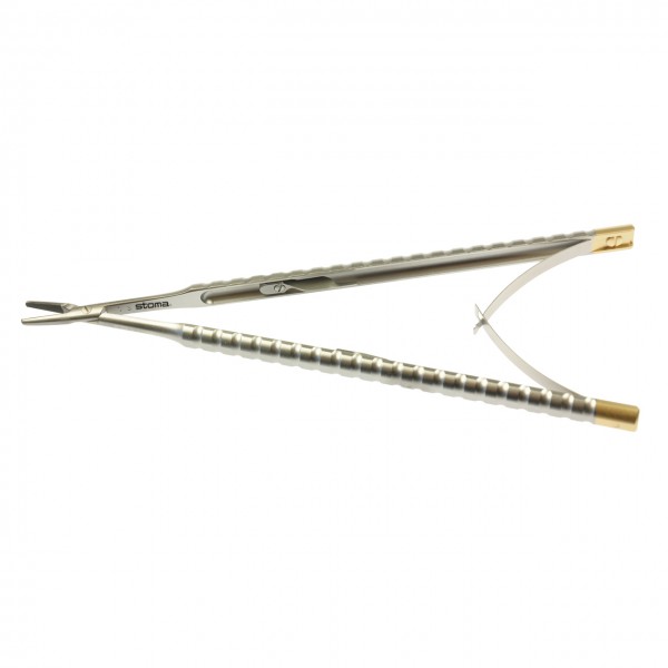Needle holder, Castroviejo, Genon, TC, 2,2 mm, straight, 15 cm